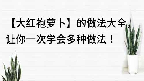 【大红袍萝卜】的做法大全，让你一次学会多种做法！