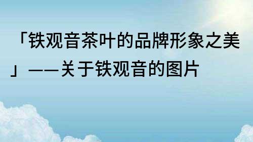 「铁观音茶叶的品牌形象之美」——关于铁观音的图片