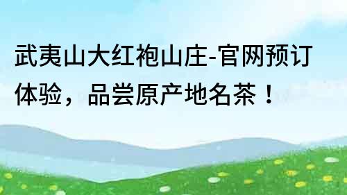 武夷山大红袍山庄-官网预订体验，品尝原产地名茶！