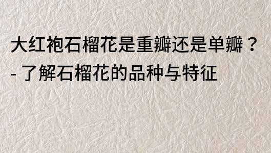 大红袍石榴花是重瓣还是单瓣？- 了解石榴花的品种与特征