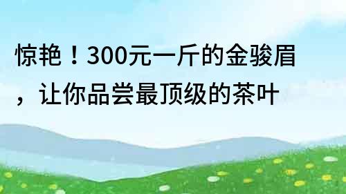 惊艳！300元一斤的金骏眉，让你品尝最顶级的茶叶