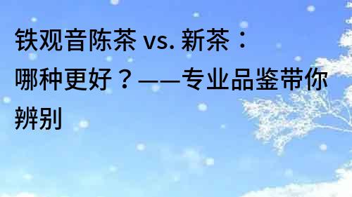 铁观音陈茶 vs. 新茶：哪种更好？——专业品鉴带你辨别