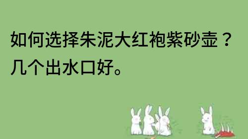 如何选择朱泥大红袍紫砂壶？几个出水口好。