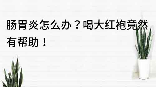 肠胃炎怎么办？喝大红袍竟然有帮助！