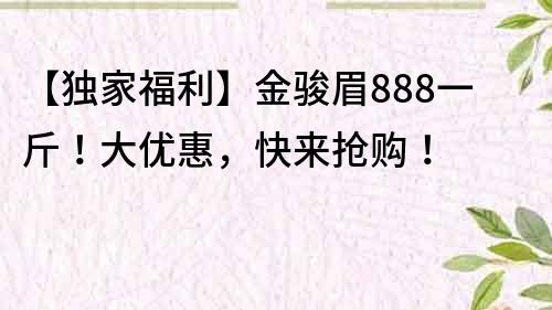 【独家福利】金骏眉888一斤！大优惠，快来抢购！