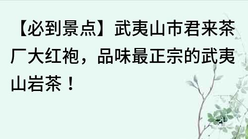 【必到景点】武夷山市君来茶厂大红袍，品味最正宗的武夷山岩茶！