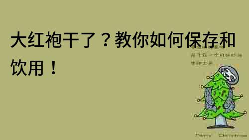 大红袍干了？教你如何保存和饮用！