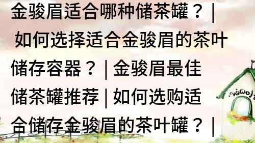 金骏眉适合哪种储茶罐？ | 如何选择适合金骏眉的茶叶储存容器？ | 金骏眉最佳储茶罐推荐 | 如何选购适合储存金骏眉的茶叶罐？ | 金骏眉储存必备：选购茶叶罐的全指南