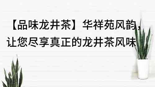 【品味龙井茶】华祥苑风韵，让您尽享真正的龙井茶风味