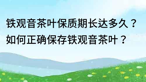 铁观音茶叶保质期长达多久？如何正确保存铁观音茶叶？