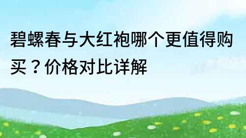 碧螺春与大红袍哪个更值得购买？价格对比详解