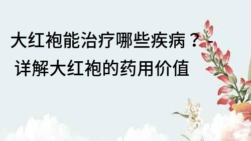 大红袍能治疗哪些疾病？ - 详解大红袍的药用价值