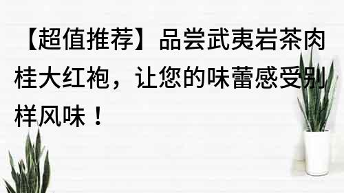 【超值推荐】品尝武夷岩茶肉桂大红袍，让您的味蕾感受别样风味！