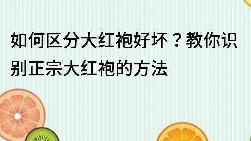 如何区分大红袍好坏？教你识别正宗大红袍的方法