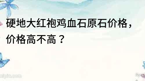 硬地大红袍鸡血石原石价格，价格高不高？