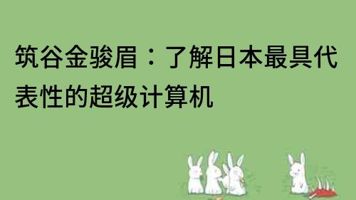 筑谷金骏眉：了解日本最具代表性的超级计算机