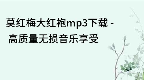 莫红梅大红袍mp3下载 - 高质量无损音乐享受