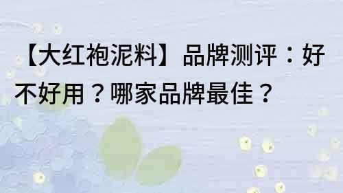 【大红袍泥料】品牌测评：好不好用？哪家品牌最佳？