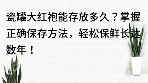 瓷罐大红袍能存放多久？掌握正确保存方法，轻松保鲜长达数年！