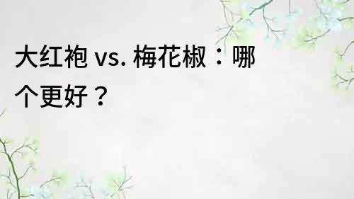 大红袍 vs. 梅花椒：哪个更好？