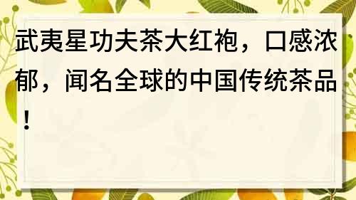 武夷星功夫茶大红袍，口感浓郁，闻名全球的中国传统茶品！