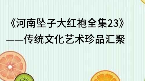 《河南坠子大红袍全集23》——传统文化艺术珍品汇聚