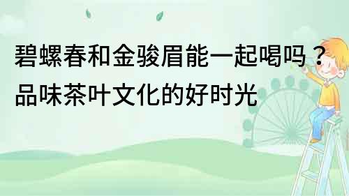 碧螺春和金骏眉能一起喝吗？品味茶叶文化的好时光