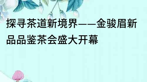 探寻茶道新境界——金骏眉新品品鉴茶会盛大开幕