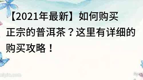 【2022年最新】如何购买正宗的普洱茶？这里有详细的购买攻略！