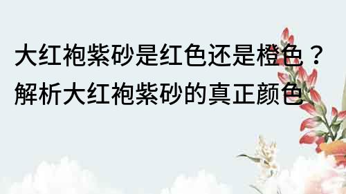 大红袍紫砂是红色还是橙色？解析大红袍紫砂的真正颜色