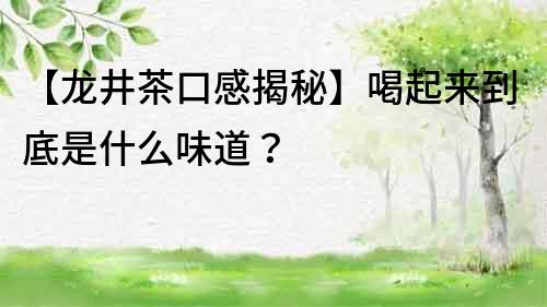 【龙井茶口感揭秘】喝起来到底是什么味道？