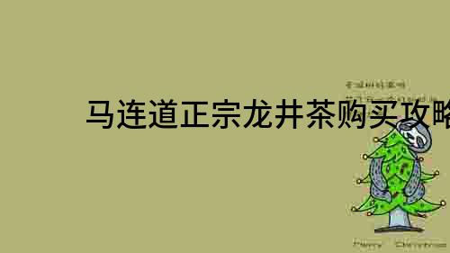 马连道正宗龙井茶购买攻略