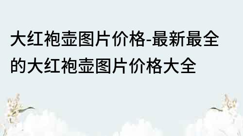 大红袍壶图片价格-最新最全的大红袍壶图片价格大全