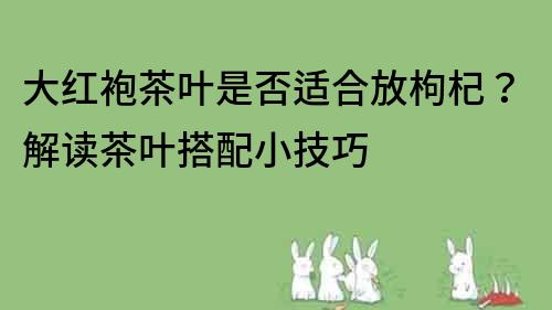 大红袍茶叶是否适合放枸杞？解读茶叶搭配小技巧