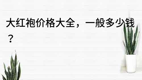 大红袍价格大全，一般多少钱？