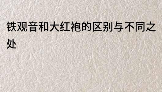 铁观音和大红袍的区别与不同之处