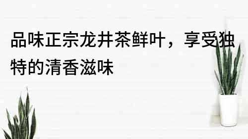 品味正宗龙井茶鲜叶，享受独特的清香滋味