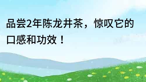 品尝2年陈龙井茶，惊叹它的口感和功效！