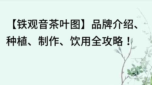 【铁观音茶叶图】品牌介绍、种植、制作、饮用全攻略！