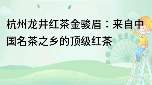 杭州龙井红茶金骏眉：来自中国名茶之乡的顶级红茶