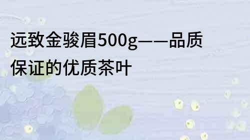 远致金骏眉500g——品质保证的优质茶叶