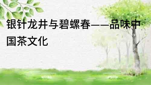 银针龙井与碧螺春——品味中国茶文化