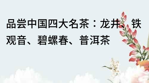 品尝中国四大名茶：龙井、铁观音、碧螺春、普洱茶