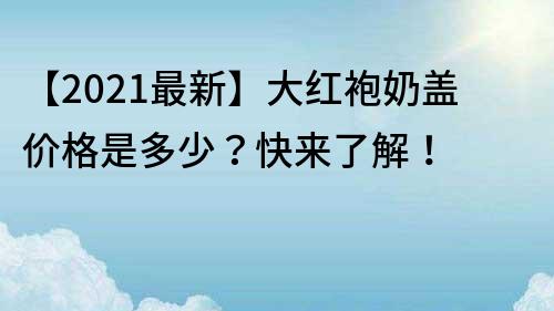 【2022最新】大红袍奶盖价格是多少？快来了解！