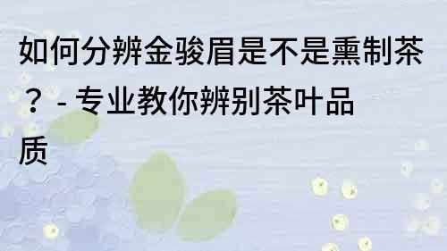 如何分辨金骏眉是不是熏制茶？ - 专业教你辨别茶叶品质