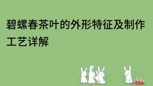 碧螺春茶叶的外形特征及制作工艺详解