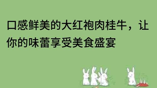 口感鲜美的大红袍肉桂牛，让你的味蕾享受美食盛宴