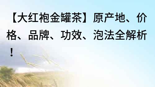 【大红袍金罐茶】原产地、价格、品牌、功效、泡法全解析！