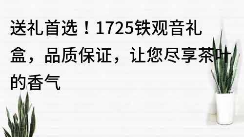 送礼首选！1725铁观音礼盒，品质保证，让您尽享茶叶的香气