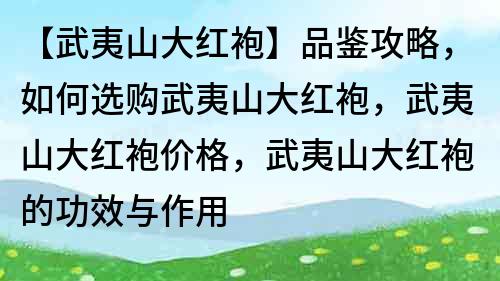 【武夷山大红袍】品鉴攻略，如何选购武夷山大红袍，武夷山大红袍价格，武夷山大红袍的功效与作用